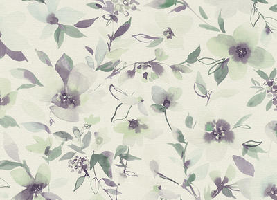 Vliestapete En Fleur III/Tapeterie En Fleur III - Springflower Violett/Lindgrün