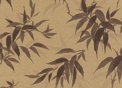 Vliestapete Dynasty - Bambusblätter Gold