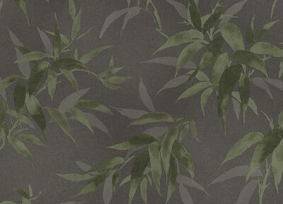 Vliestapete Dynasty - Bambusblätter Anthrazit