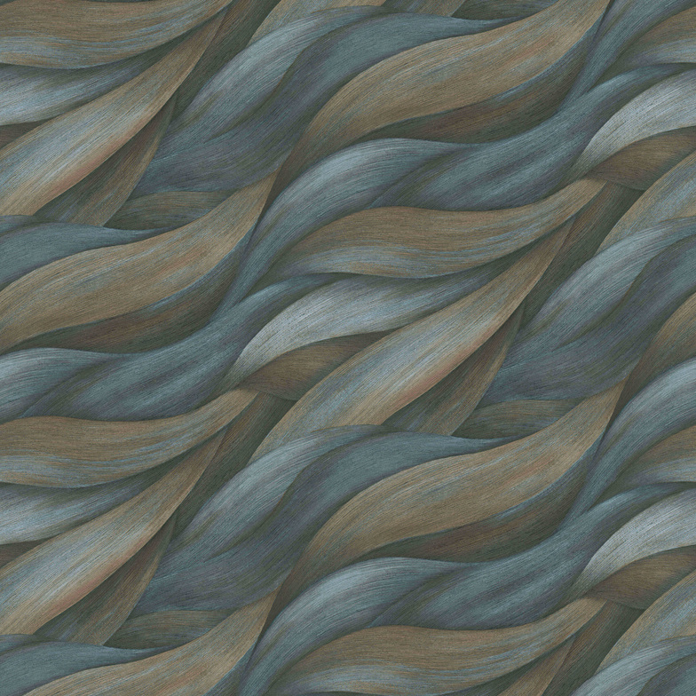 Vliestapete Textures of Nature - Wellen Dunkelblau/Khaki
