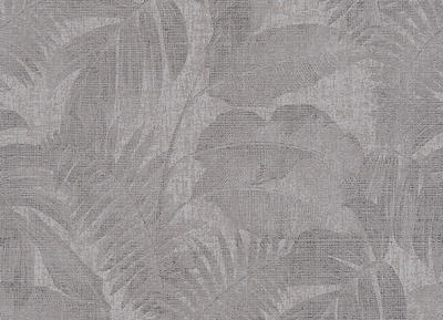 Vliestapete New Walls - Tropische Blätter Zinngrau
