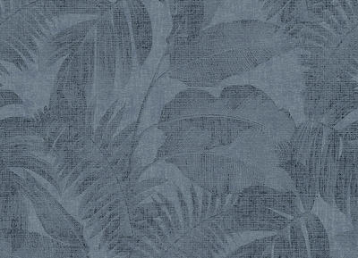 Vliestapete New Walls - Tropische Blätter Blaugrau