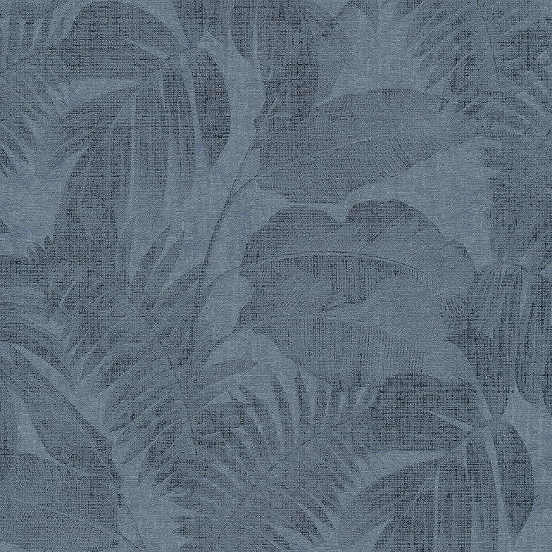 Vliestapete New Walls - Tropische Blätter Blaugrau