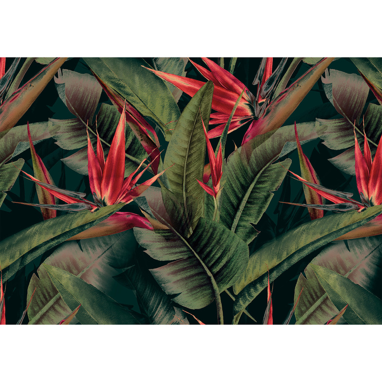 Trinidad Digitaldruck - Birds of Paradise Green