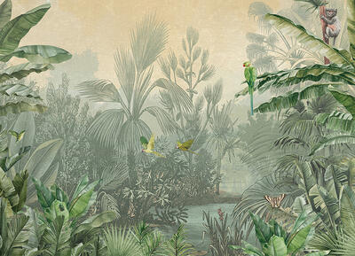 Trinidad Digitaldruck - Jungle Paradise Green