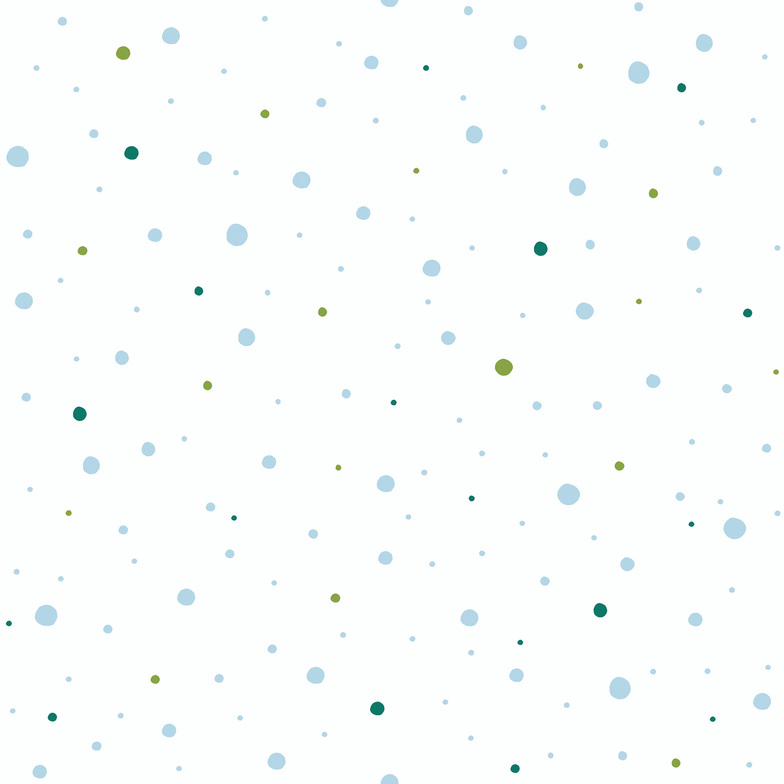 Vliestapete Kinderträume - Punkte Hellblau/Weiß/Blattgrün