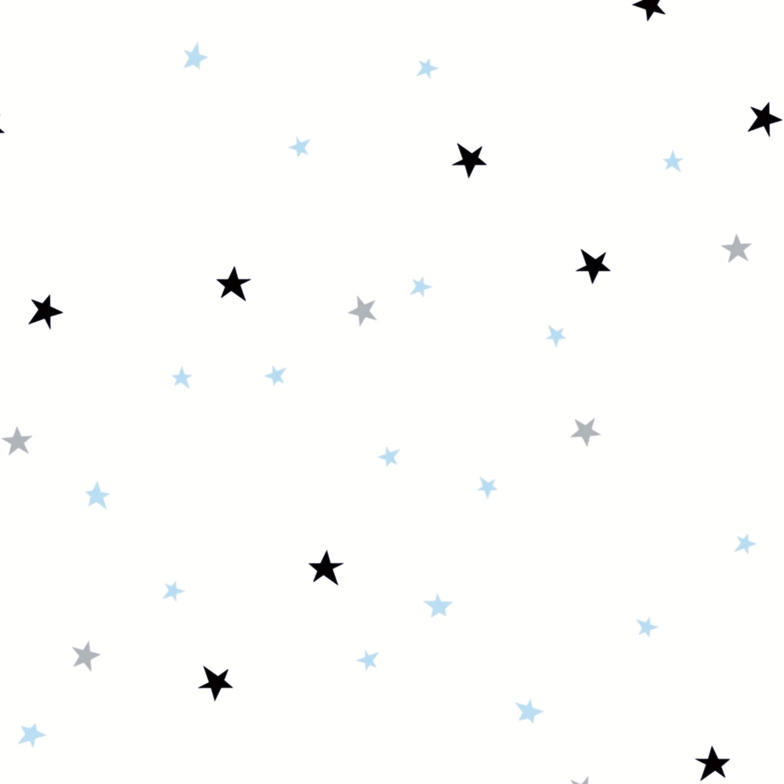 Vliestapete Kinderträume - Sternenregen Hellblau/Weiß/Schwarz