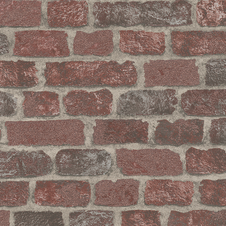 Vliestapete Spektrum 2024 - Brick in the Wall Dunkelrot/Beige