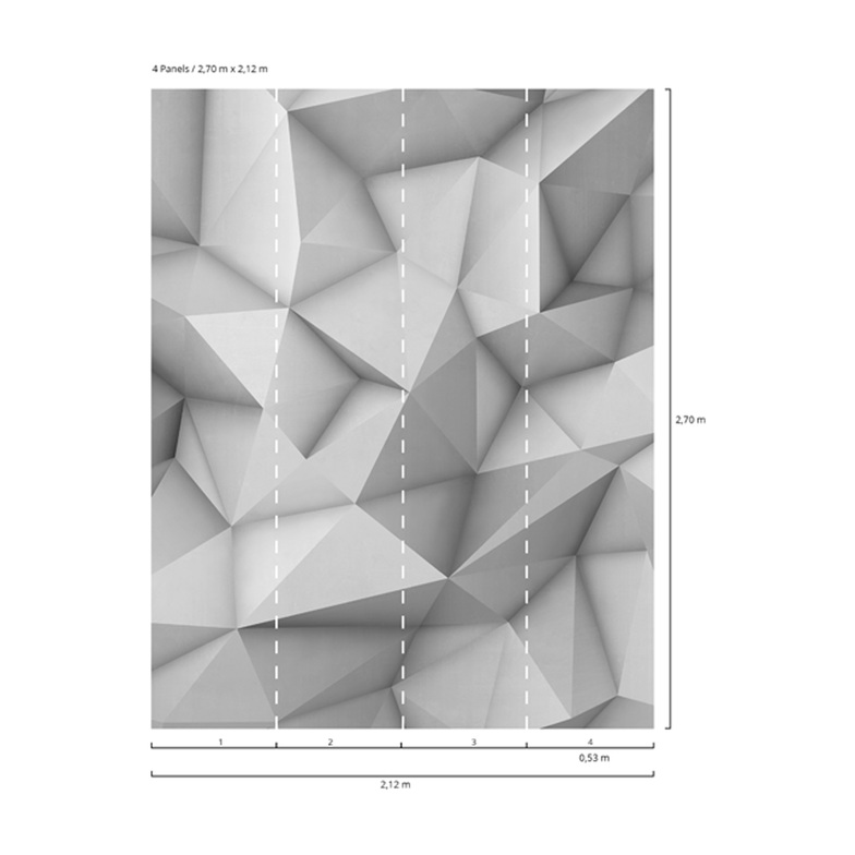 Vliestapete Digitaldruck - 3D-Beton Grau