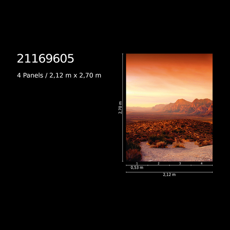 Vliestapete Oase Digitaldruck - Canyon Wüste Orange/Rot/Kupfer