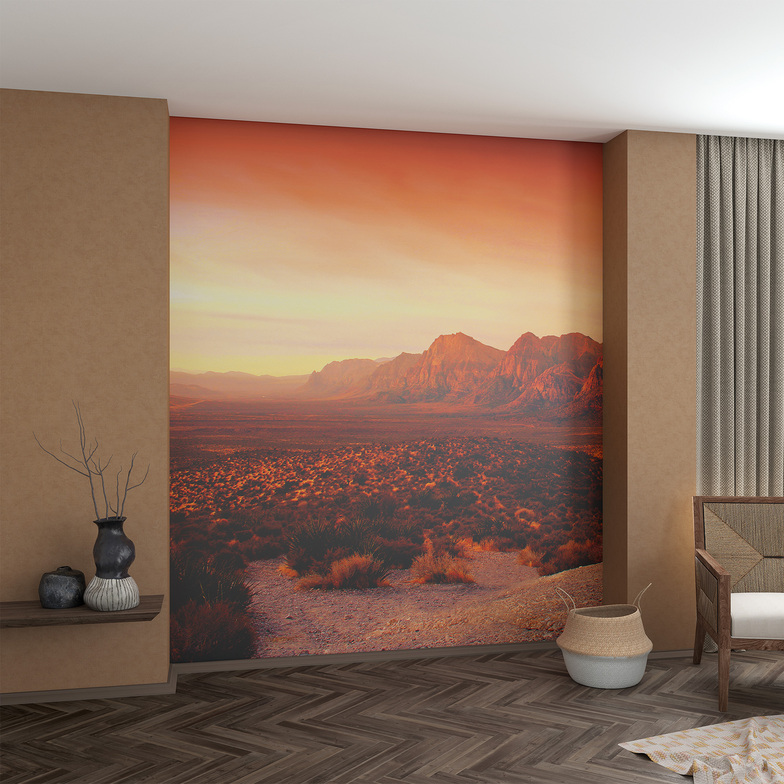 Vliestapete Oase Digitaldruck - Canyon Wüste Orange/Rot/Kupfer