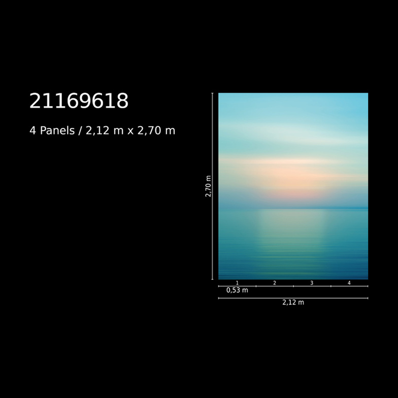 Vliestapete Oase Digitaldruck - Sonnenaufgang Oase Türkisblau