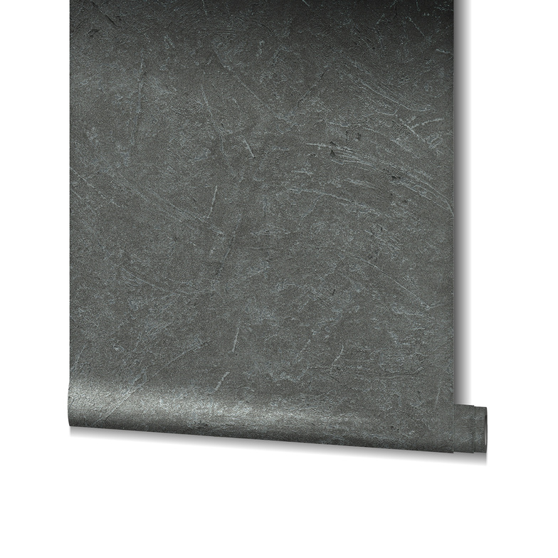 Vliestapete Shabby Chic - Kratzoptik Carbon/Silber/Metallic