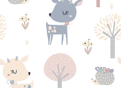 Kids World Digitaldruck - Bambi mit Igelchen