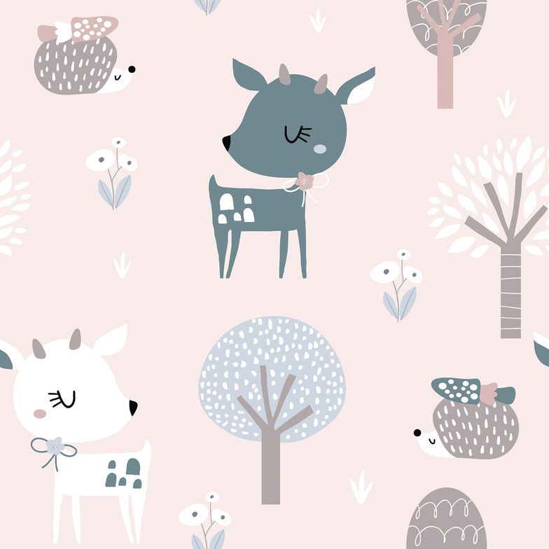 Kids World Digitaldruck - Bambi mit Igelchen