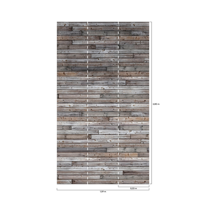 Lebenswelten Digitaldruck - Horizontal Wood Braun/Grau