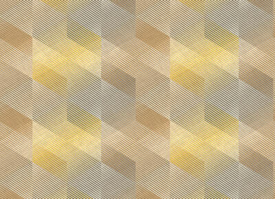 Vliestapete Affinity - 3D Grafik Rhombus Orangebraun/Pastellgelb