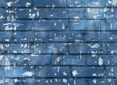 Vliestapete Friends & Coffee 2 - Brick Wall Tintenblau/Hellblau