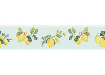 Papierbordüre Petite Fleur 5 - Lemon Smoky Blue-Natural Colors