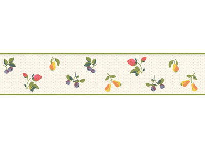 Papierbordüre Petite Fleur 5 - Fruits Dots White-Base Colors