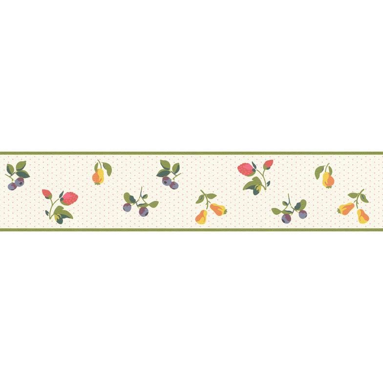 Papierbordüre Petite Fleur 5 - Fruits Dots White-Base Colors
