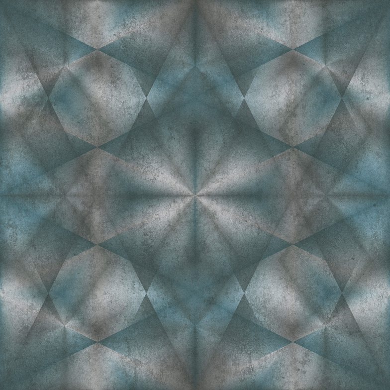 Vliestapete - Kaleidoskop Petrol/Graubraun