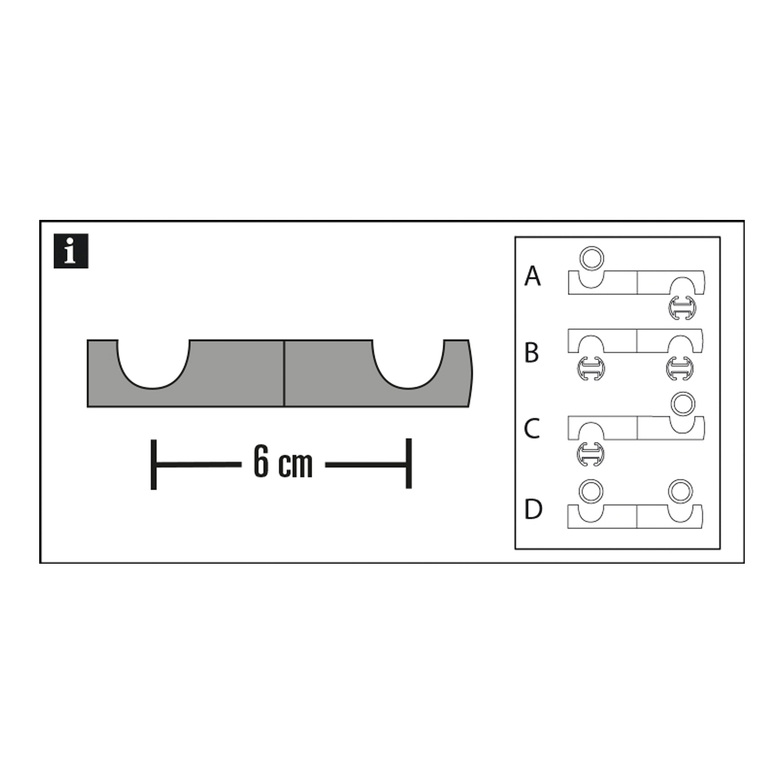 Deckenträger Adapter für Ø 20 mm Edelstahl-Optik