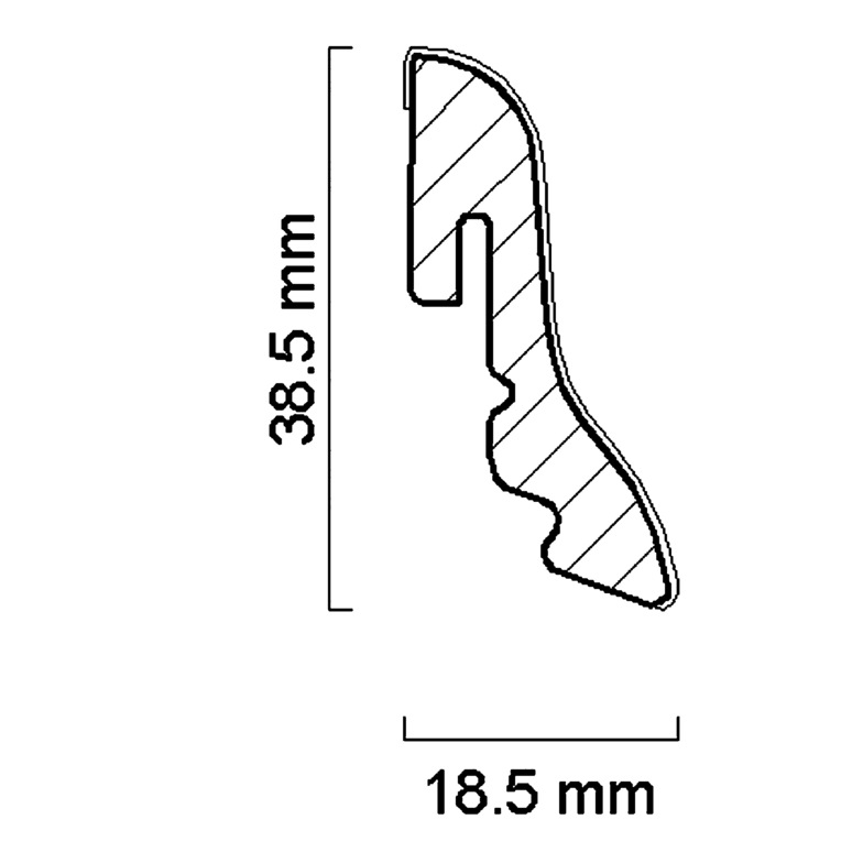 Sockelleiste Foliert 18,5x38,5mm