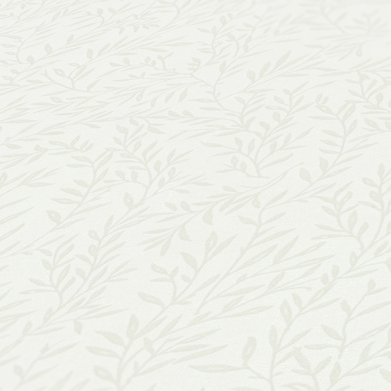 Vliestapete Cottage - Gräser Jadegrün auf Weiß
