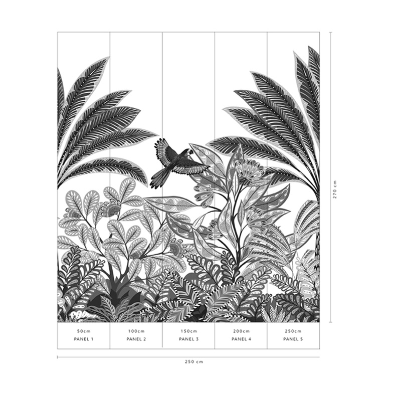ELLE Decoration 3 Digitaldruck - Tropical Dream Schwarz/Weiß