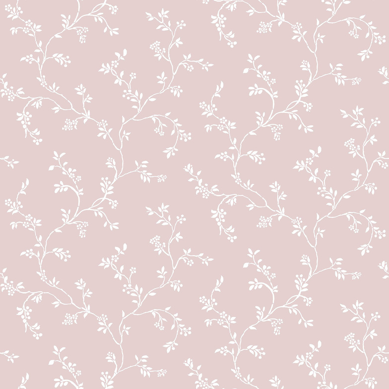 Vliestapete Primavera - Weiße Blütenranke Weiß/Rosa