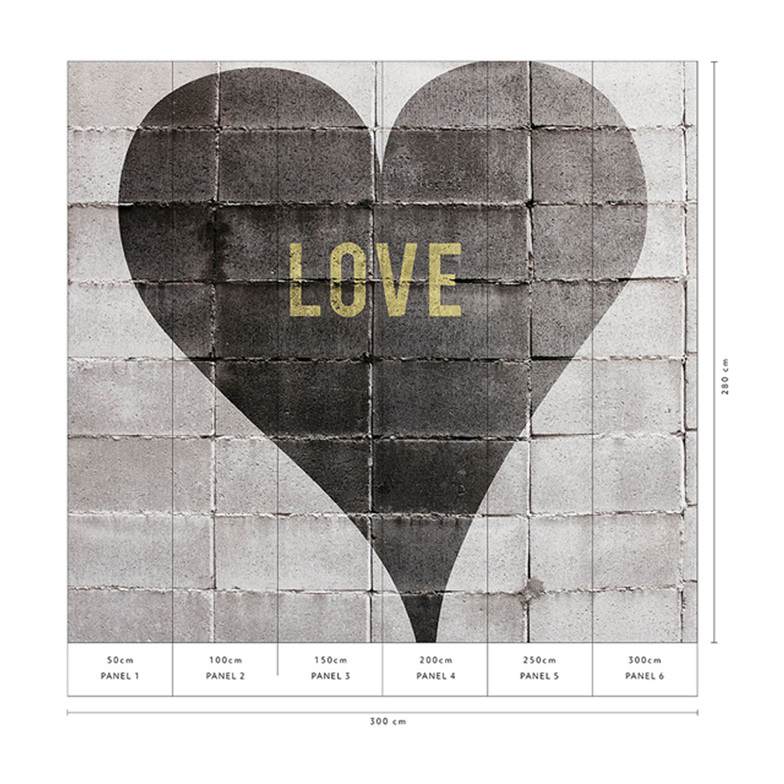ELLE Decoration 3 Digitaldruck - Heart of Stone Grau