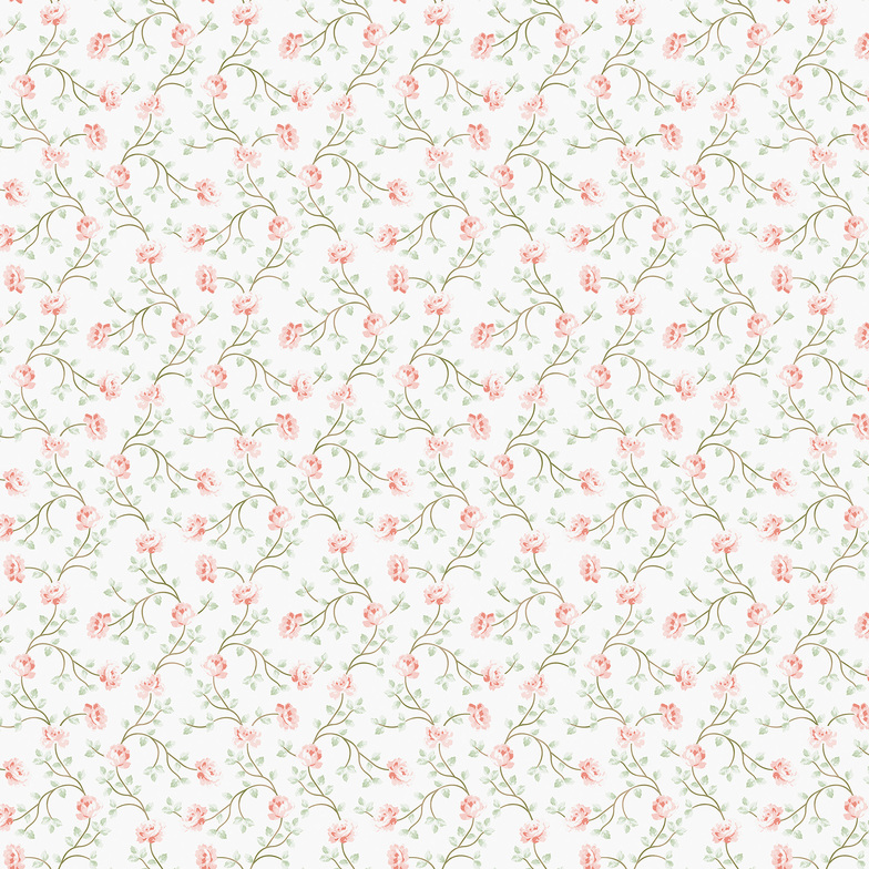 Vliestapete Hana - Petit Flowers Rosa/Hellgrün/Weiß