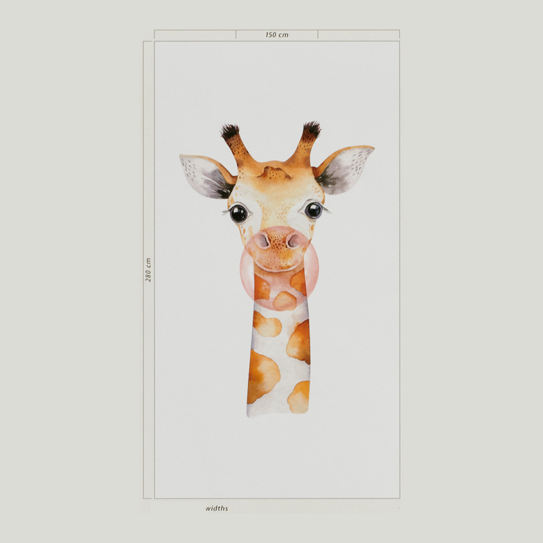 Vliestapete Bambino 19 Digitaldruck - Giraffenkind Karamell