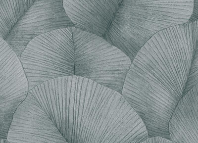 Vliestapete Japan - Blätter Silber/Schwarzpatina