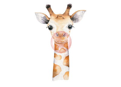 Vliestapete Bambino 19 Digitaldruck - Giraffenkind Karamell