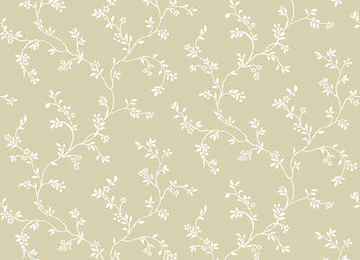 Vliestapete Primavera - Weiße Blütenranke Weiß/Goldsand