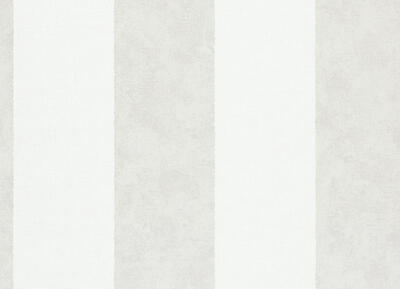 Vliestapete Flower - Blockstreifen Weiß/ Grau